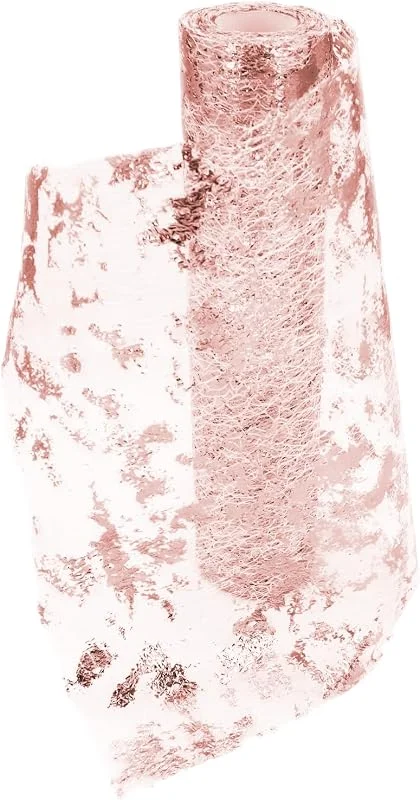 Marke: Woobroo Tischläufer Glänzend Rosegold (29 cm x 10 m), Tischläufer Tischband Polyester Tischdeko für Partys und Feierlichkeiten wie Geburtstage, Hochzeiten, Babypartys, Taufen, Weihnachten, Feiertagsfeier usw — Küche & Haushalt