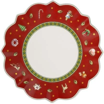 Villeroy & Boch Toy's Delight Roter Brotteller, 17 cm, Premium Porzellan — Advent und Tisch