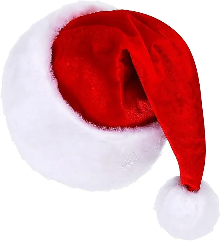 Marke: Generisch Generisch Weihnachtsmütze Nikolausmütze Erwachsene Plüsch Rand Weihnachtsfeier Rote Santa Mütze Nikolaus Warm Dicker Fellrand Weihnachtsmann Mütze Für Herren, Damen — Weihnachtsmode