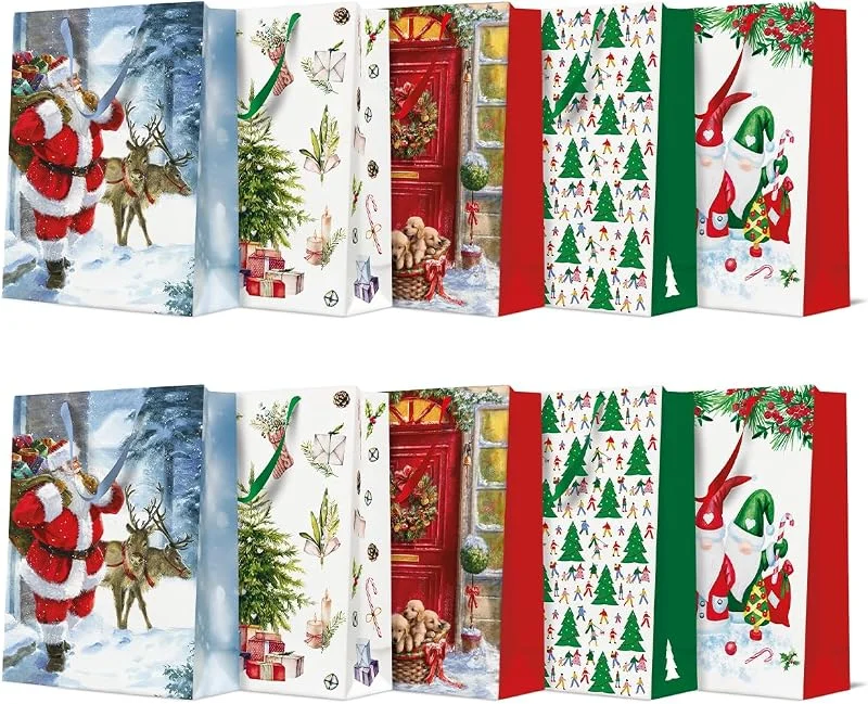 Besuche den PAW Decor Collection-Store PAW Geschenktüten 41 x 30 x 12 cm, 10 Stück - Weihnachten — Geschenkverpackung