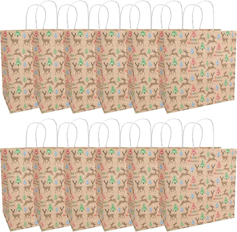Besuche den Idena-Store Idena Geschenktüten Frohe Weihnachten, 12 Stück, 28 x 28 x 15 cm — Geschenkverpackung