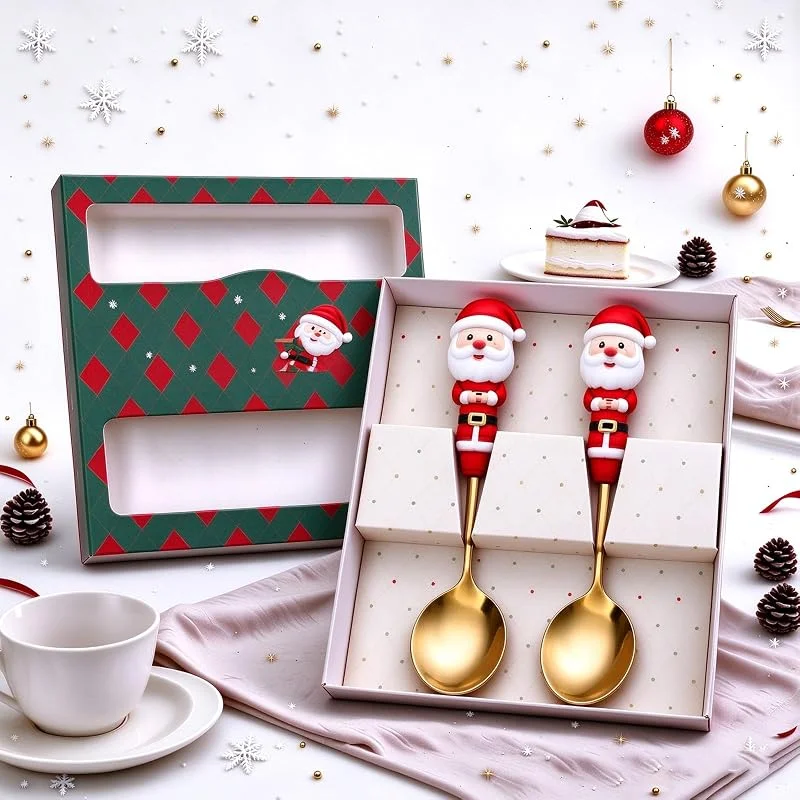 Marke: Jmwub 4 PC Weihnachtsgeschirr-Set mit goldenen Weihnachtslöffeln und -gabeln (2PC-D) — Advent und Tisch