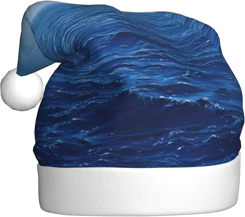 Marke: Tamiger Weihnachtsmützen mit blauem Ozean-Meeresmotiv, saisonal festlich — Weihnachtsmode