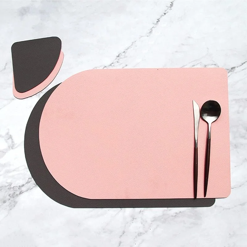Besuche den Epinki-Store Epinki 2er Set Tischsets Platzsets Natur mit Untersetzer Oval 30x44CM, PU Leder Platzsets Abwaschbar Für Weihnachten Umkehrbar Zweifarbig Einfarbig, Tischuntersetzer Natur Rose Dunkelgrau — Küche & Haushalt