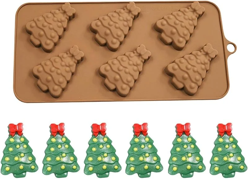 Marke: Generisch Weihnachtsbaum Schokoladenform Kuchen-Dekoration Fondant Gussform Mit 6 — Weihnachtskueche
