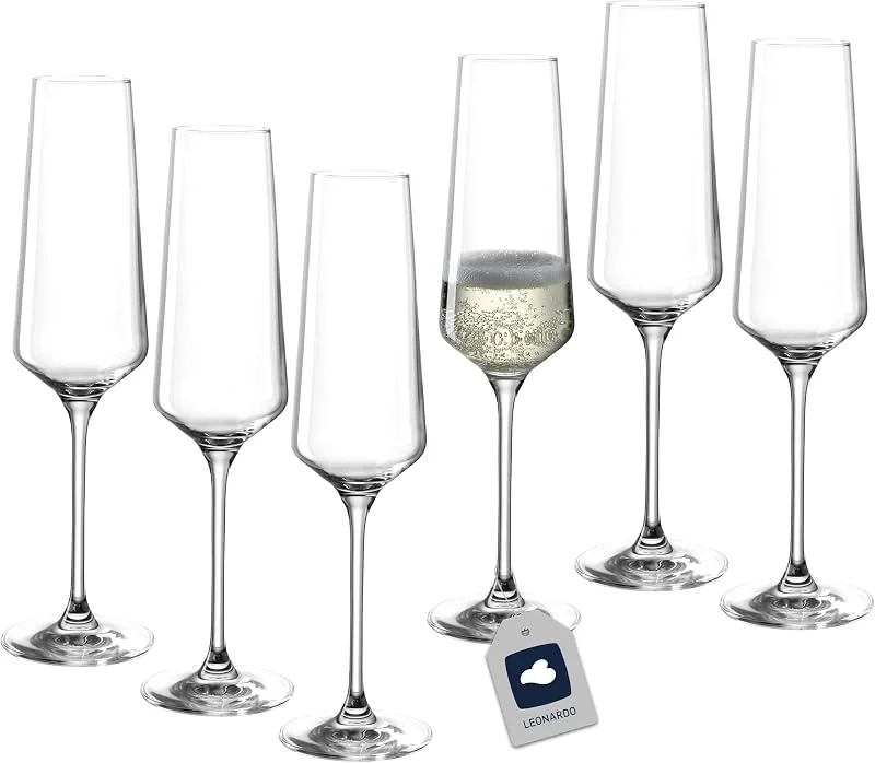Besuche den LEONARDO HOME-Store LEONARDO HOME Sektgläser PUCCINI (6er Set) • kratzfeste Sektgläser (280 ml) • Spülmaschinenfest & Langlebig • Zeitlose Champagnergläser für Zuhause & Restaurants • Prosecco-Glas Puccini • 069550 — Wein und Festtafel