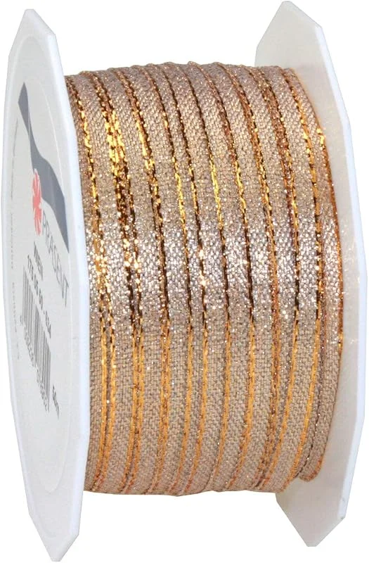 Besuche den PRÄSENT-Store PRÄSENT C.E. Pattberg Wien Geschenkband Gold, 50 m Geschenkband zum Einpacken, 5 mm Breite, Zubehör zum Dekorieren & Basteln, Dekoband für Geschenke — Geschenkverpackung