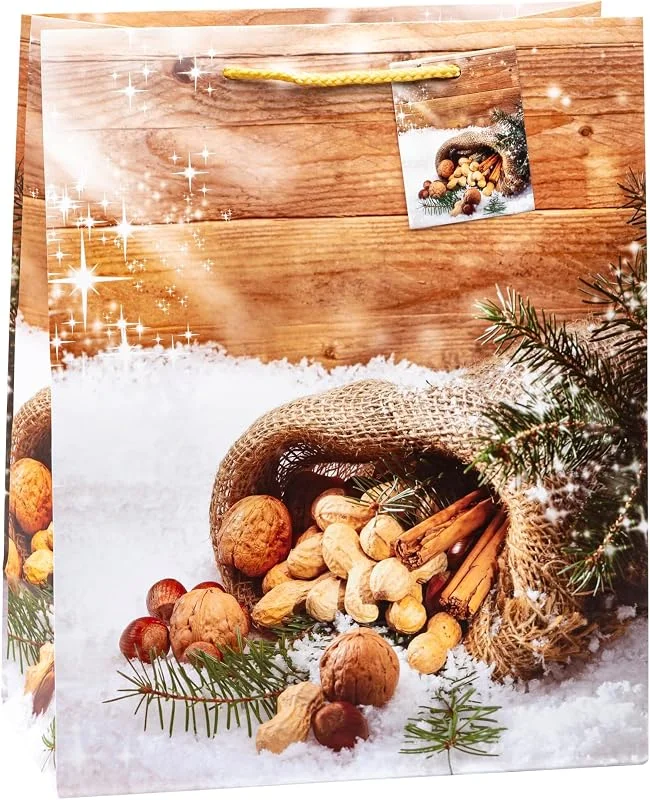 Besuche den TSI-Store TSI Geschenktüten WEIHNACHTEN NÜSSE, 6er Packung, Größe: Groß (HxBxT 32 x 26 x 13, 5 cm), Art.Nr. 87310-2 — Geschenkverpackung