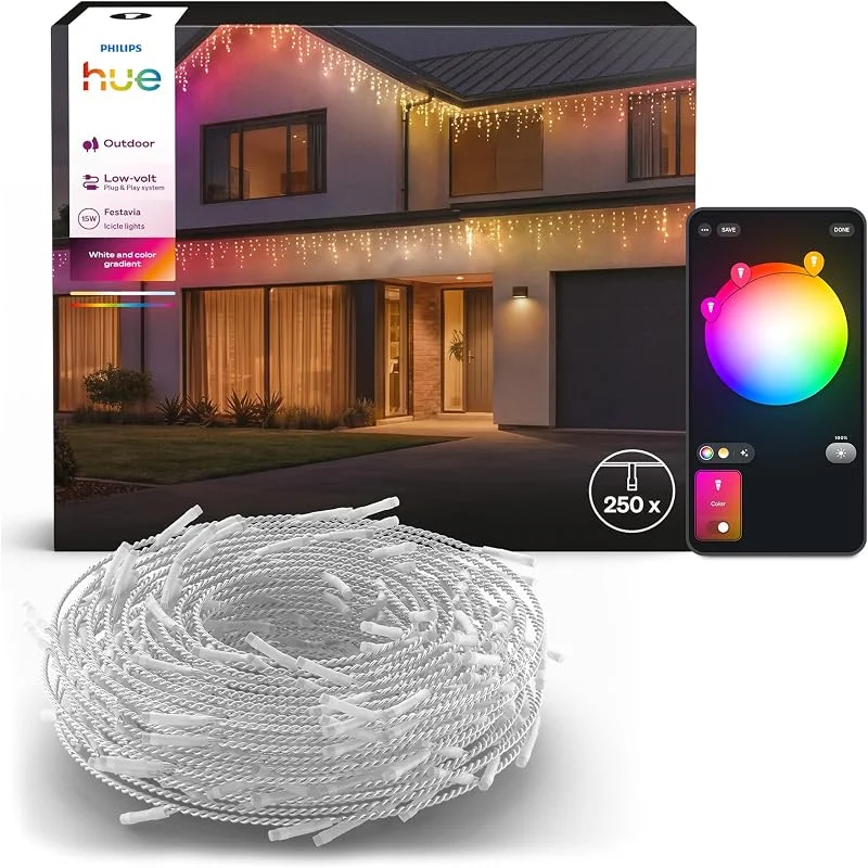 Philips Hue Festavia LED-Eiszapfen-Außenbeleuchtung, 8, 5 m — Weihnachtsbeleuchtung