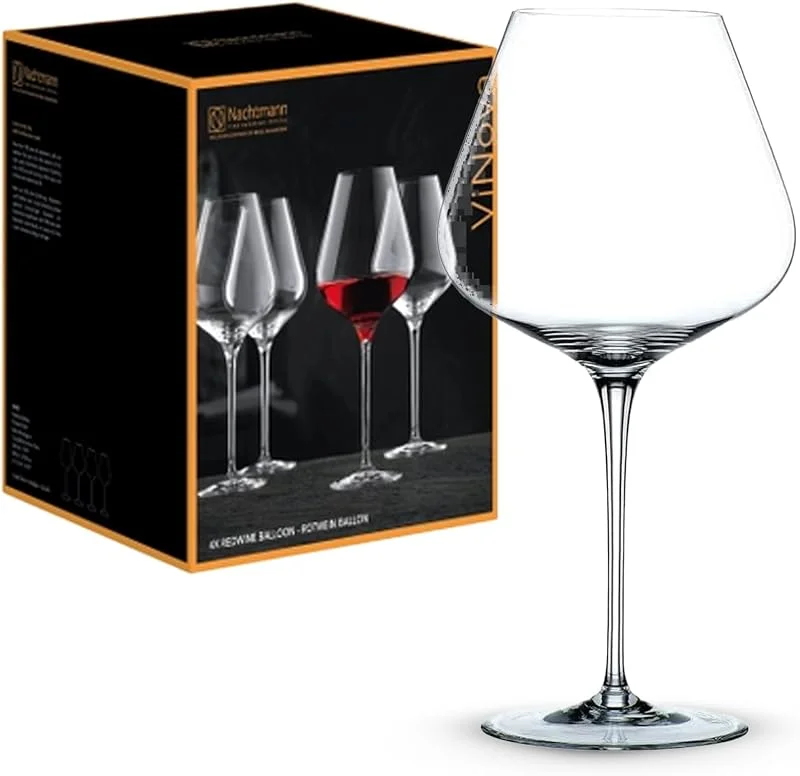 Besuche den Nachtmann-Store Nachtmann 4-teiliges Rotweingläser Set, 840 ml, ViNova, 98072, Burgunder Weingläser aus Kristallglas, Rotwein Gläser spülmaschinenfest — Wein und Festtafel