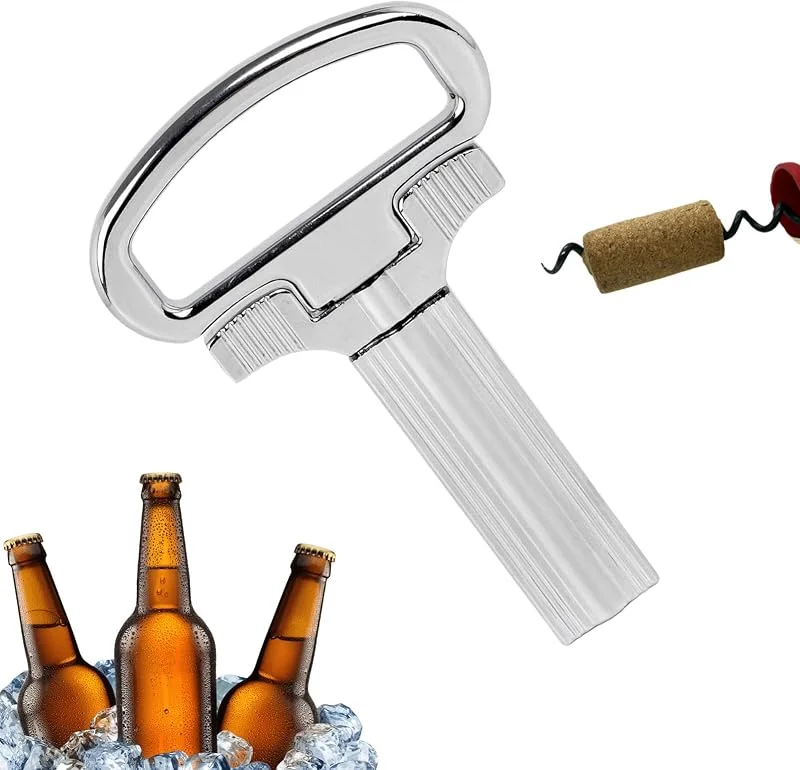 Marke: Genérico Korkenzieher mit zwei Spitzen, multifunktionaler Korkenzieher für Bier, tragbar, mit Flaschenverschluss, für Zuhause, Bar, Reisen, Camping, Geschenk zum Geburtstag, im Freien — Wein und Festtafel