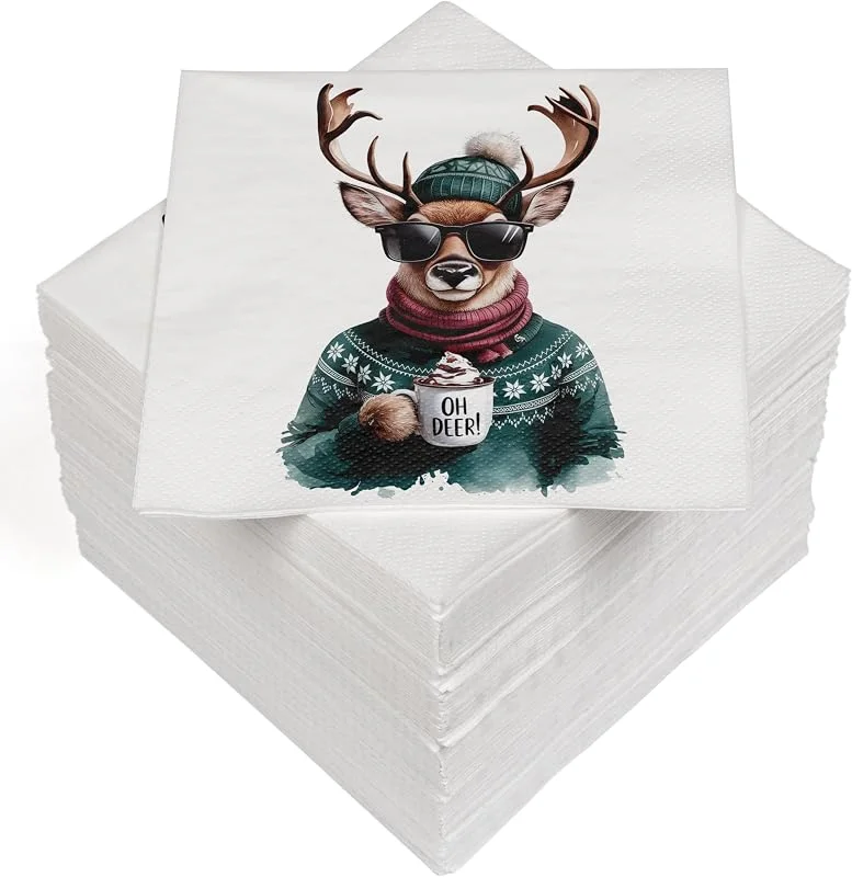 Besuche den Heku-Store HEKU 100 Servietten, 3-lagig, 33x33cm, Weihnachtselch I Saugstark und praktisch verpackt I Breite Auswahl I Ideal für besondere Anlässe — Advent und Tisch