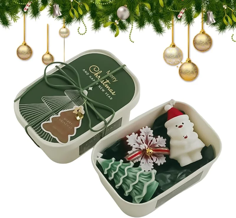Marke: Generisch Weihnachtliche Duftkerzen, Aus Handwerkswachs Für Aromatherapie Und Dekoration, Weihnachtsbaum Wachskerzen, für Geburtstag Herbst Zuhause Valentinstag Innen und Außen — Kerzenlicht Abendessen