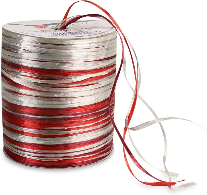 Besuche den PRÄSENT-Store Präsent Raffia Pearl-Multicolour Bastband rot, Silber, Bordeaux, 50 m metallic Dekoband, Verzieren & Basteln, Geschenkband für feierliche Anlässe — Geschenkverpackung