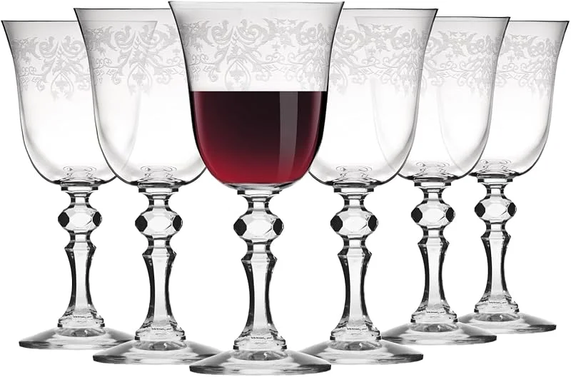 Besuche den Krosno-Store Krosno Rotweingläser, 6er Set, 250 ml, Kollektion Krista Deco — Wein und Festtafel