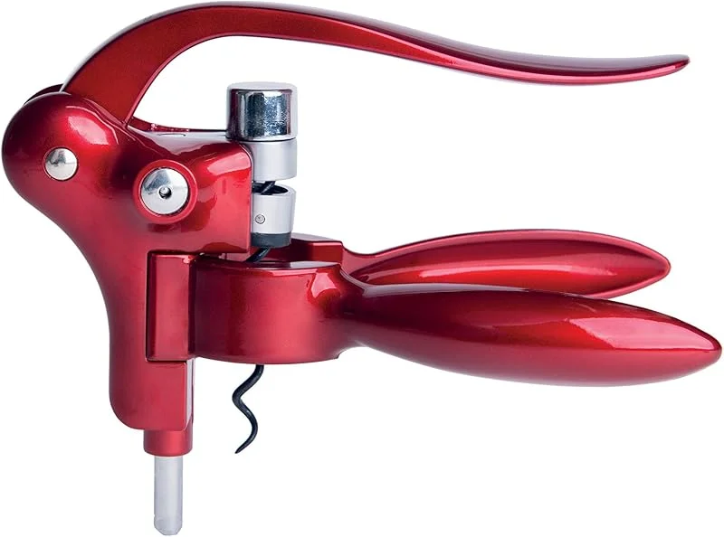 Besuche den Excelsa-Store Excelsa Enoteque Korkenzieher mit Hebel Metallic, Kunststoff, Rot Metallic, 18.5 x 13.5 x 4 cm — Wein und Festtafel