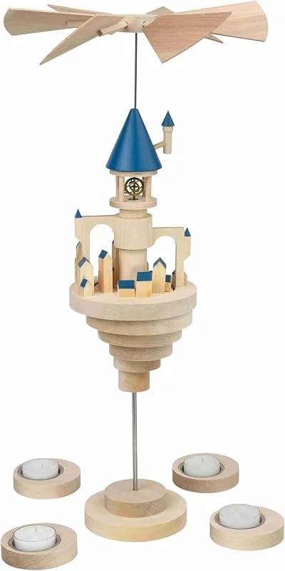 Besuche den Seiffener Volkskunst-Store Seiffener Volkskunst Pyramide Luftschloss Luna Blaue Dächer von Schalling — Weihnachtsdeko