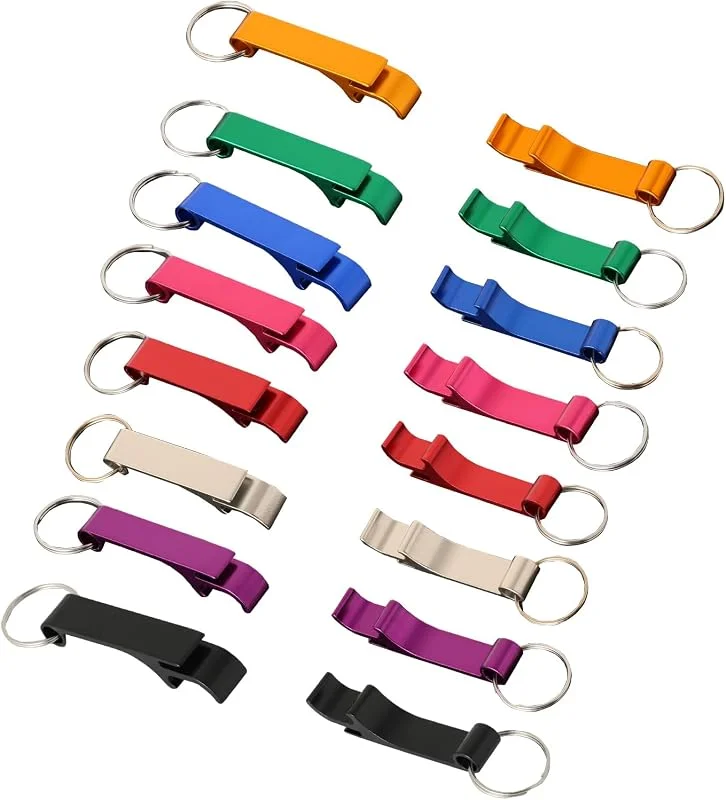 Besuche den Risegun-Store Schlüsselanhänger-Flaschenöffner-Set, 16-teilig, mehrfarbig, Aluminiumlegierung, Flaschenöffner, Schlüsselanhänger für Männer, Partygeschenke, Weihnachtsgeschenke für Männer und Väter — Wein und Festtafel