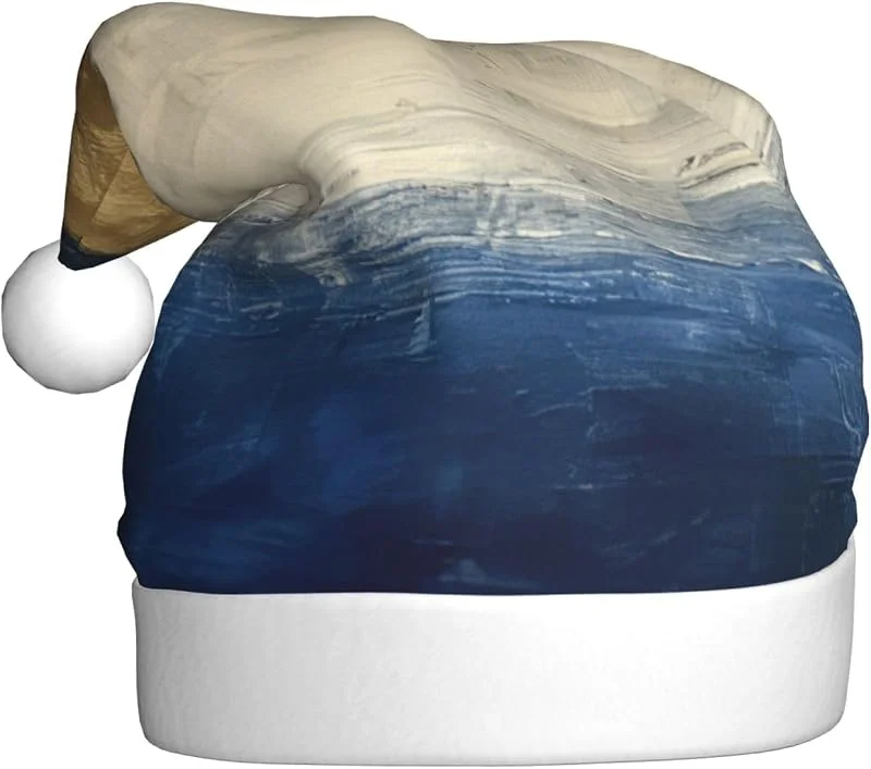 Marke: Tamiger Weihnachtsmützen mit goldfarbenem, blau-weißem Aufdruck, saisonal — Weihnachtsmode