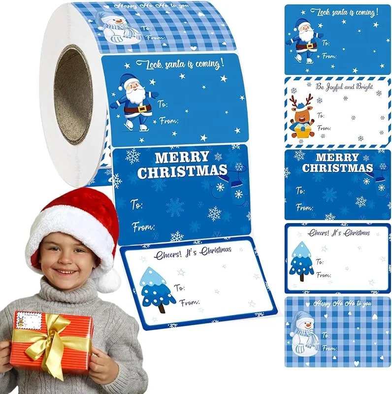 Marke: Generisch Weihnachtsetiketten Aufkleber, Urlaub Namensschilder Selbstklebende Bastelpapier Aufkleber, Etiketten für Weihnachten, Geschenk Dekoration Etiketten, 400 Weihnachten Namensschilder, Festival Aufkleber — Geschenkverpackung