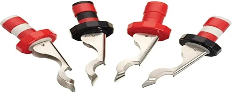 Besuche den KitchenCraft-Store KitchenCraft 4er Set Flaschenöffner, Flaschenverschluss, Edelstahl, Kunststoff, mit Hebelgriff, 10 cm — Wein und Festtafel