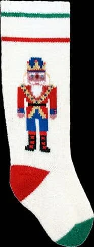 Marke: Googleheims Christmas Stocking Kits Googleheims Weihnachtsstrumpf-Set zum Stricken von Nussknackern, Stricksachen, Weiß — Weihnachtsdeko