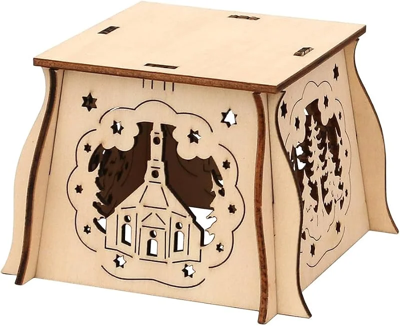 Besuche den Dekohelden24-Store Holz-Schwibbogen Untersatz Seiffen, Kurrende zum selbst zusammen stecken, ca. 7 x 10 x 10 cm — Weihnachtsdeko