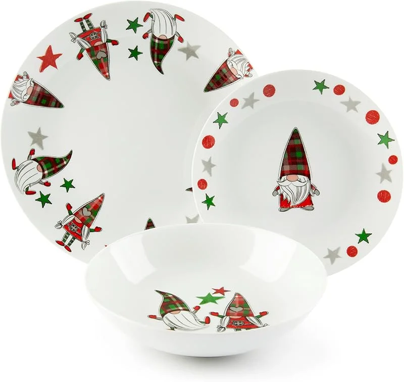 Besuche den Excelsa-Store Excelsa Tartan Gnome 65504 Tellerservice, 18-teilig — Advent und Tisch