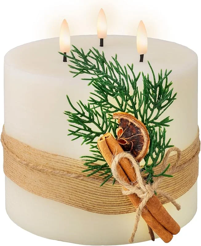 Marke: Lumineo LED Kerze batteriebetrieben 3 flammig mit Timer Wachs 15cm - flackernde Flamme Effekt - Weihnachtskerze mit 6 Stunden Timerfunktion - Flammenlose Kerzen Wachskerzen Dekokerzen - Creme Warmweiß — Advent und Tisch