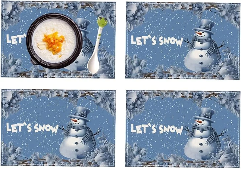 Marke: Generic Festliche Tischsets 4 Stück Weihnachts--Festtagsdekoration Deko — Küche & Haushalt
