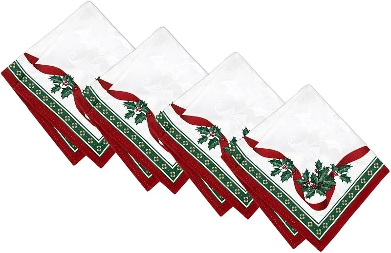 Marke: Elrene Elrene Home Fashions Villeroy & Boch Toy's Delight Weihnachtsservietten, Feiertagsservietten, 43, 2 x 43, 2 cm, 4 Stück — Küche & Haushalt