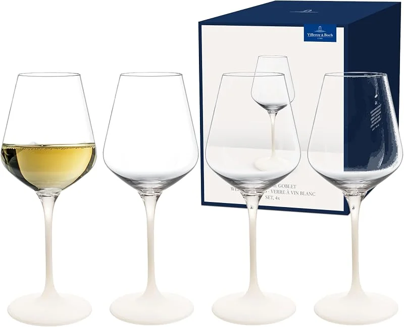 Villeroy & Boch - Manufacture Rock blanc Weißweinglas Set 4 teilig Weiß — Wein und Festtafel