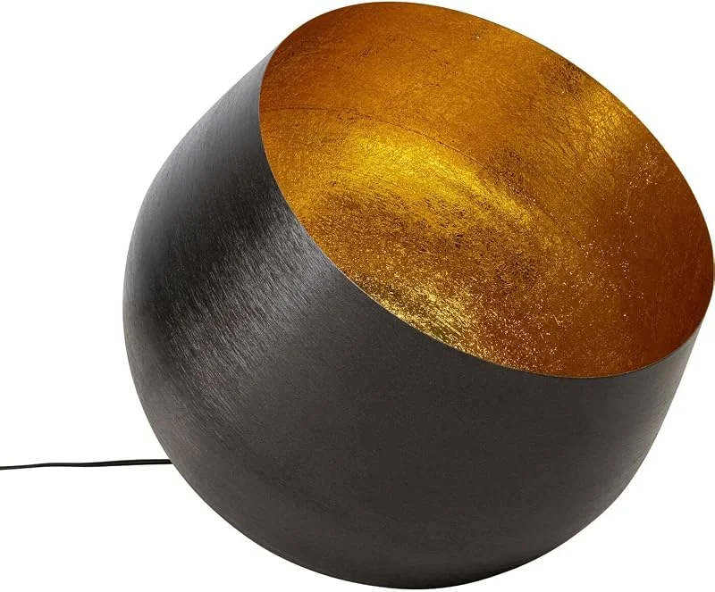 Kare Design Bodenleuchte Apollon Smooth, Schwarz, Ø50cm, Bodenstehleuchte, Bodenlampe, Lampe, Licht-Deko, Leuchtmittel nicht inklusiv — Kerzenlicht Abendessen