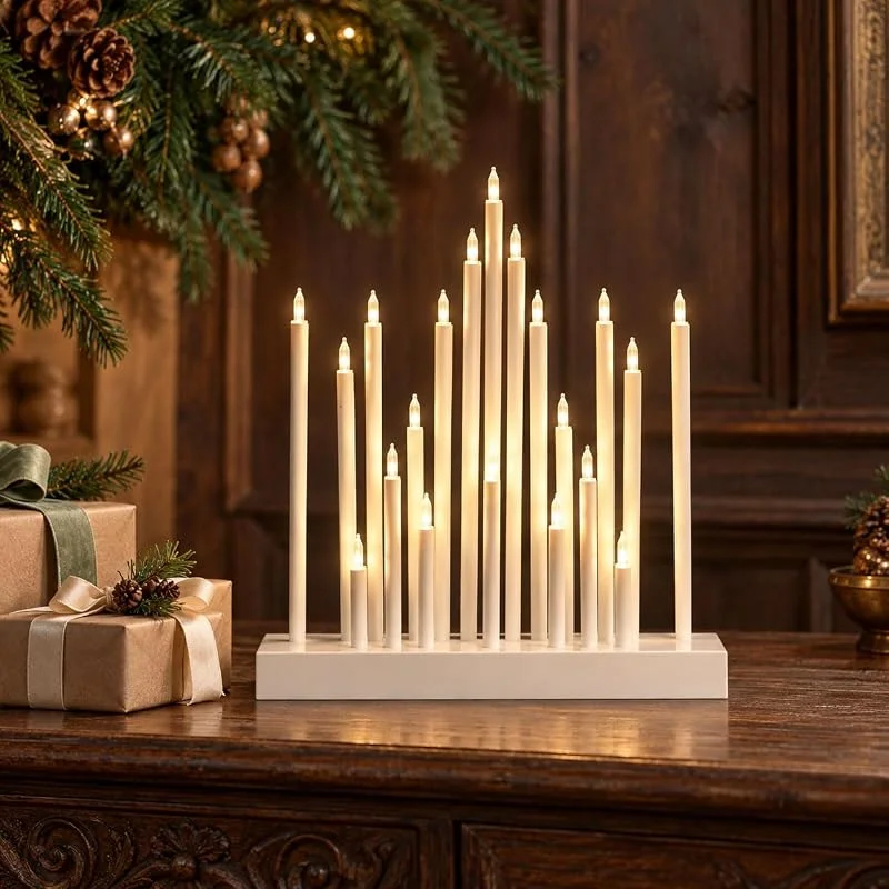 Besuche den SALCAR-Store SALCAR LED Schwibbogen Stern, Adventsleuchter weiß mit 20 LEDs — Weihnachtsdeko