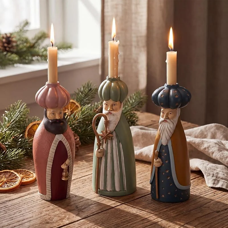 Marke: Havawish Havawish 3 Stück Drei Könige Kerzenhalter Epiphany Dekor Stehende Weise — Geschenkverpackung