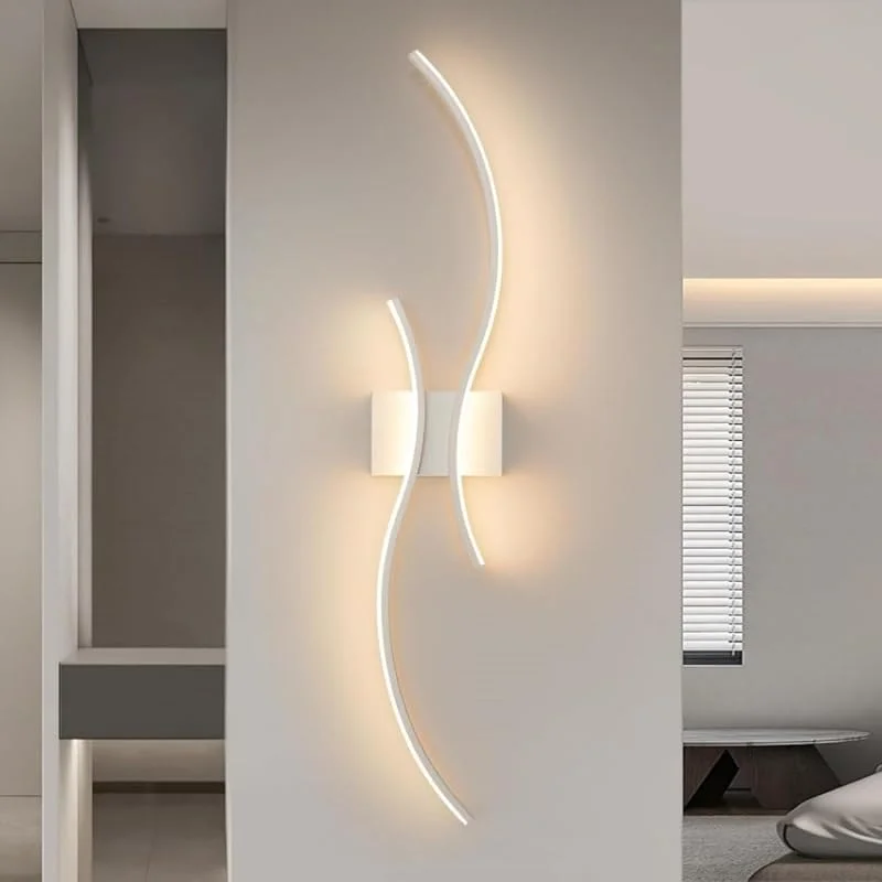 Besuche den Comely-Store Comely LED Wandleuchte Innen, 27W Lange Wandlampe Weiß 80CM, 3000K — Kerzenlicht Abendessen