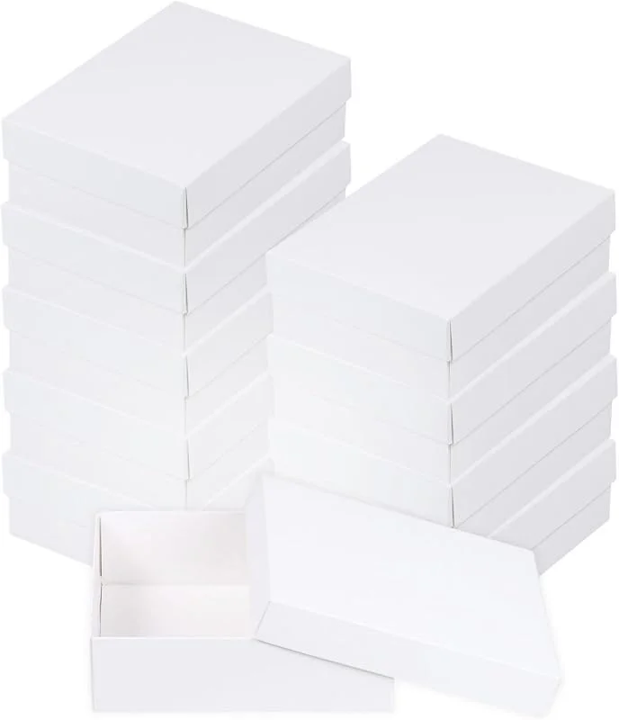 Marke: Natürlich verpacken Faltschachtel 11, 5 x 15, 5 x 5 cm, Weiß, mit Deckel, Karton - 10er Set — Geschenkverpackung