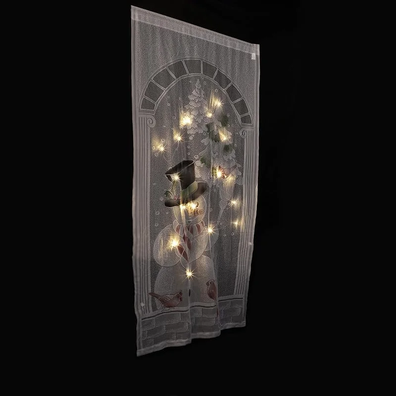 Marke: BESTOYARD Leuchtender Weihnachtsvorhang Fensterdeko mit LED, Polyester, Weiß, Aa — Weihnachtsbeleuchtung