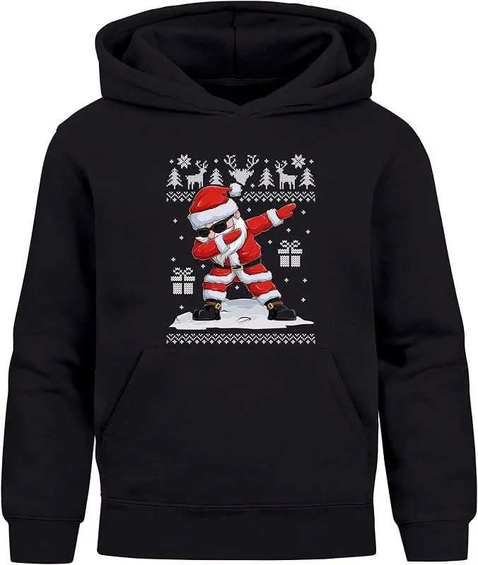 Besuche den MoonWorks-Store MoonWorks® Kinder Hoodie Weihnachtspullover Jungen Mädchen Dabbing Santa Weihnachtsoutfit lustig Kinder — Weihnachtsmode