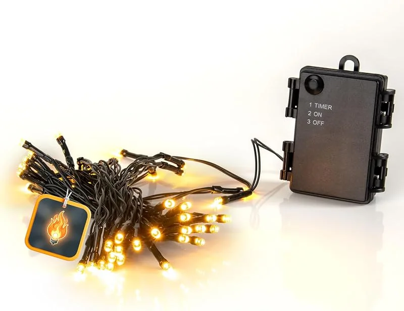 Besuche den Spetebo-Store Spetebo Flame Lights Lichterkette 24 LED mit Timer batteriebetrieben 210cm — Weihnachtsbeleuchtung