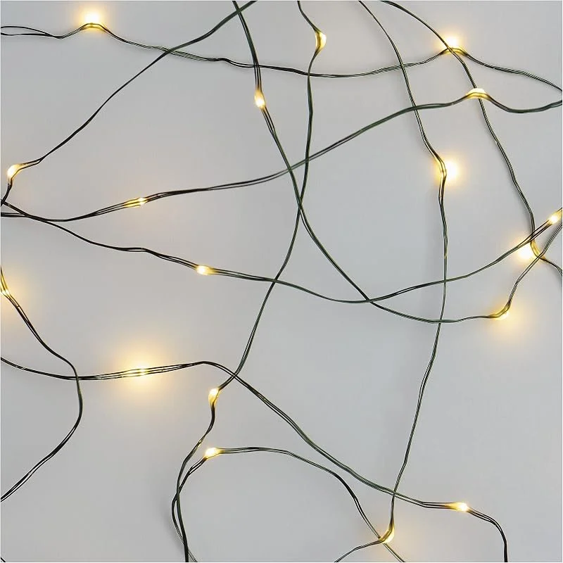 Besuche den EMOS-Store EMOS Nano-Lichterkette warmweiß für Innen und Außen (IP44), 15m lange LED-Weihnachtslichterkette NANO für Partys, Weihnachten, 6 Stunden Timer Funktion, Netzteil und Transformator, grünes Kabel — Weihnachtsbeleuchtung
