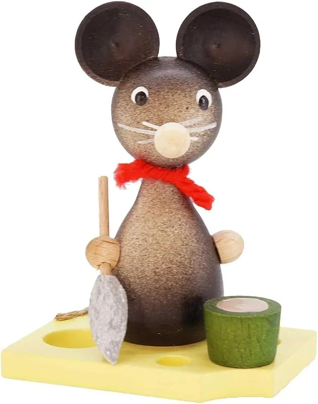 Besuche den Rudolphs Schatzkiste-Store Rudolphs Schatzkiste Ganzjahresdekoration Maus auf Käse mit Schaufel und Eimer Höhe 7cm NEU Figur Frühling Seiffen Erzgebirge Holz Rauchfigur Dekoration Weihnachten Deko — Advent und Tisch