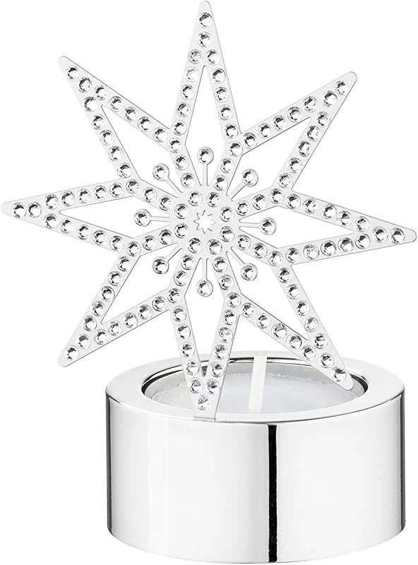 Besuche den Swarovski-Store Swarovski Silberstern Teelicht Tea Light Silver Star 5030477 AP 2014 — Advent und Tisch