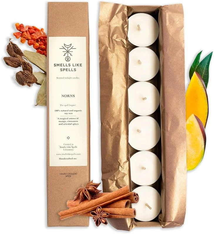 Marke: SMELLS LIKE SPELLS Duftkerzen aus Sojawachs für Aromatherapie - natürliches handgemachtes Geschenk zum Gerburtstag, Valentinstag, Weihnachten - 5 Stk. — Kerzenlicht Abendessen