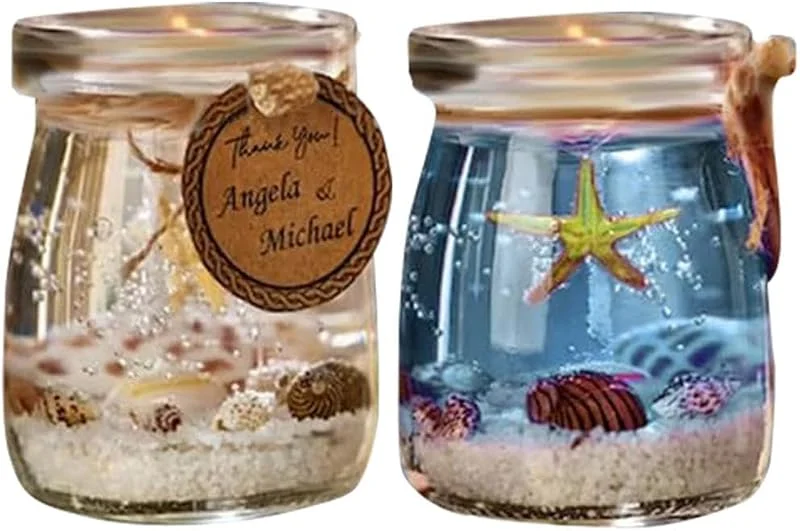 Marke: Generisch 2 x Nachtschlaf-Duftkerze, Gel-Kerze im Glas, Geleekerze mit einer Karte, transparente 8 cm Aromatherapie-Kerze, Kerzen für Spa, Yoga, Entspannung (1 blau + 1 rosa) — Kerzenlicht Abendessen