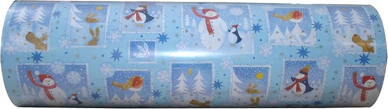 Woerner Geschenkpapier Weihnachten Blau Rolle 250m x 50cm — Geschenkverpackung
