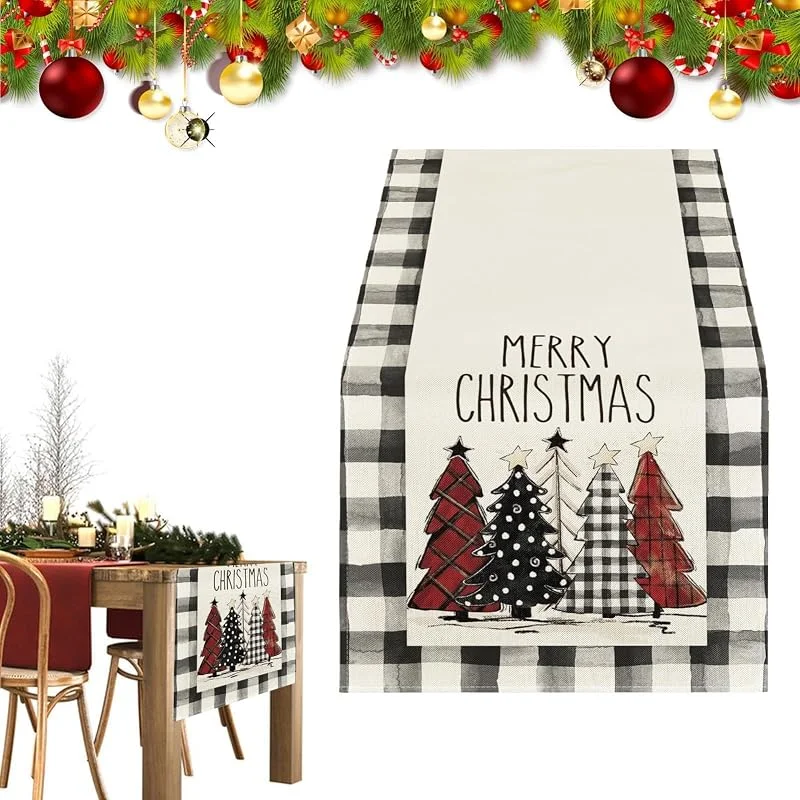 Marke: Generisch Weihnachtstischläufer Saisonale rechteckige Festtagsdeko im Landhausstil — Küche & Haushalt