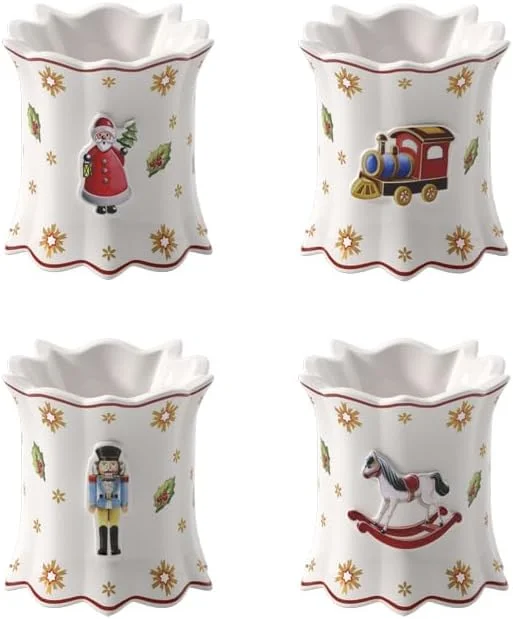 Villeroy & Boch - Toy's Delight Serviettenringe 4er-Set Bunt, Weihnachtsdeko, Tischdekoration, Ringe für Servietten Weihnachten, Weihnachtsdekoration, Deko Weihnachten, Premium Porzellan — Advent und Tisch