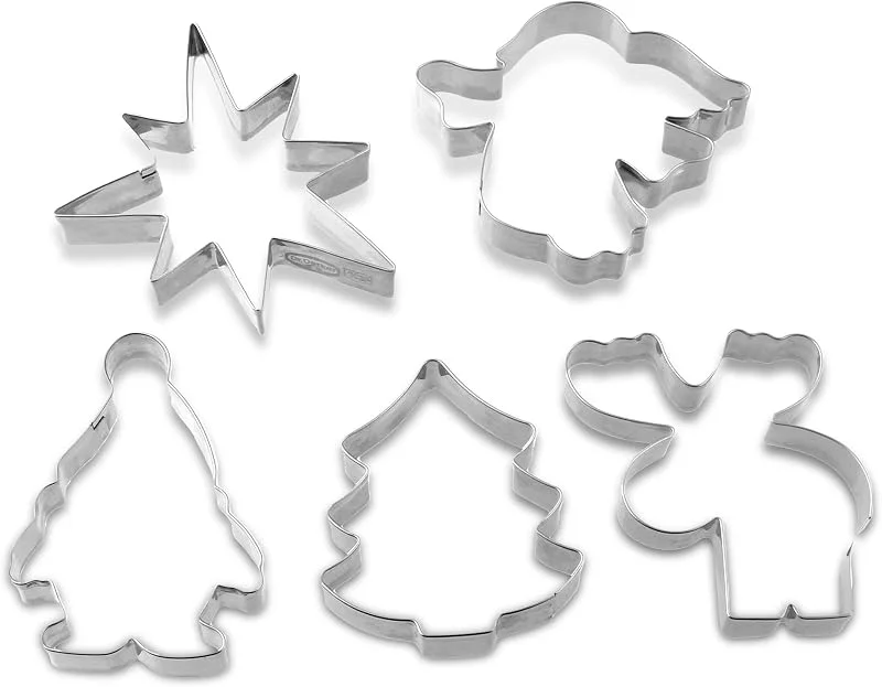 Besuche den Dr. Oetker-Store Dr. Oetker Plätzchen Ausstecher Weihnachten 5er Set – Ausstechformen White Christmas Baking – Plätzchenausstecher aus rostfreiem Edelstahl zu Weihnachten — Weihnachtskueche
