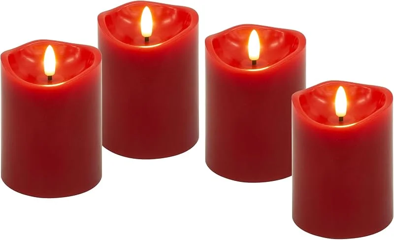 Besuche den goobay-Store LED-Dekokerzen 4er-Set, Timerfunktion, batteriebetrieben, Kunststoff, Rot — Advent und Tisch